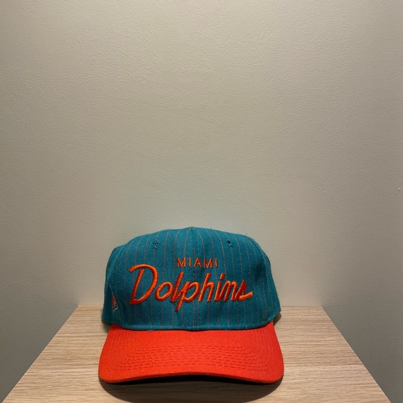 Vintage Miami Dolphins Pinstripe Script Snapback - Picture 1 of 6
